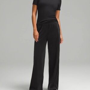 lululemon Scuba Mid-Rise Wide Leg Velvet Cord Black Pants